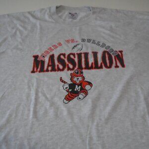 massillon tigers t- shirt mens 3xl gray tigers vs bulldogs massillon ohio P1